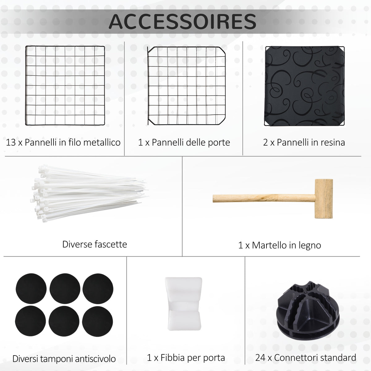 Enclos pour petits animaux parc pour lapins, cochons d'Inde et rongeurs modulable, noir-5