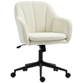 Chaise de bureau, fauteuil de bureau ergonomique réglable en hauteur, siège pivotante, fonction de bascule, beige-0