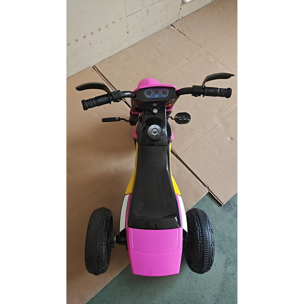 Tricycle Enfants Moto Cross Effets musicaux et Lumineux Coffre Rangement Rose-2