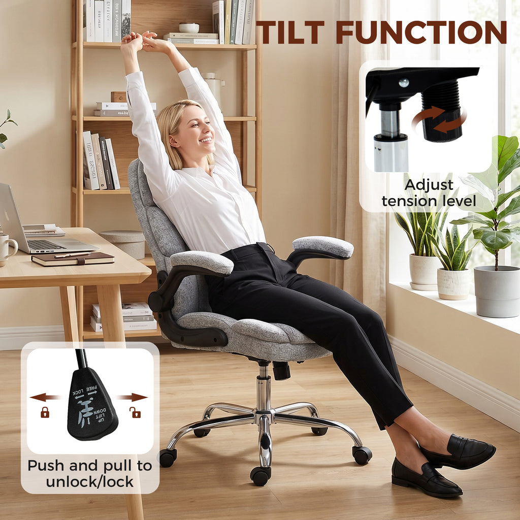 Fauteuil de bureau massant et chauffant, chaise de bureau ergonomique avec hauteur réglable, fonction à bascule, gris-7