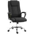 Fauteuil de bureau à roulettes chaise manager ergonomique pivotante hauteur réglable lin noir-0