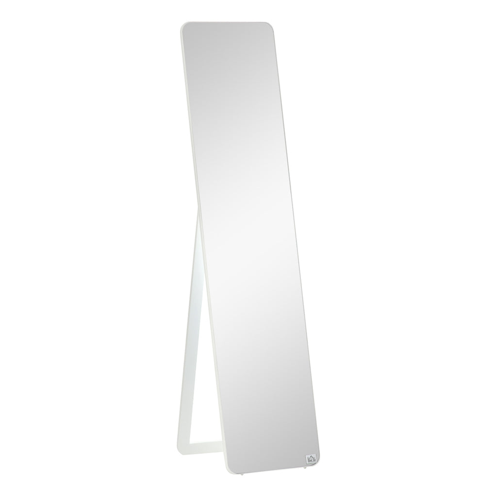 Miroir sur Pied et Mural rectangulaire dim. 37L x 43l x 156H cm Bois Aspect Blanc-0