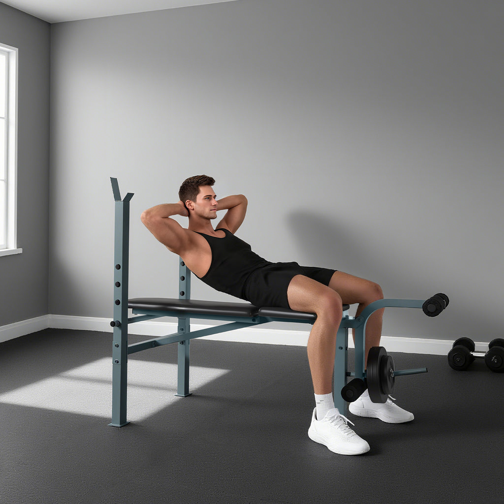 Banc de musculation Fitness banc d'haltérophilie entrainement complet dossier réglable curler-7