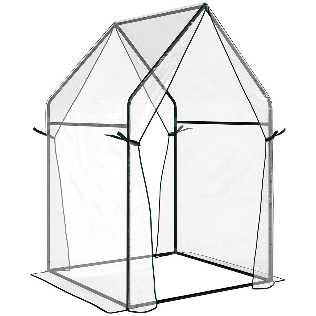 Serre de jardin, Serre à Tomate pour le jardin avec 2 portes zippées, dim. 90 x 90 x 145cm-0