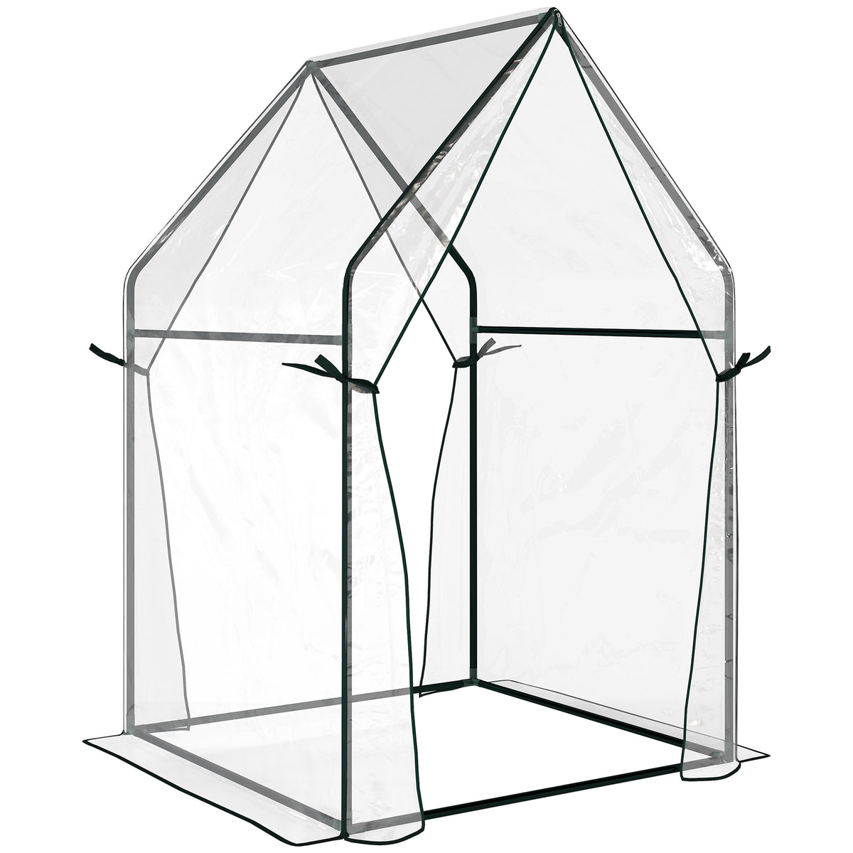 Serre de jardin, Serre à Tomate pour le jardin avec 2 portes zippées, dim. 90 x 90 x 145cm-0