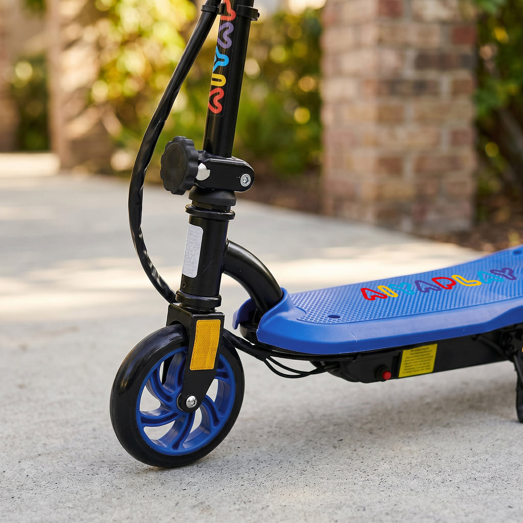 Trottinette électrique 120 W pliable pour enfant 7-14 ans 12 Km/h max. autonomie 10 Km max. bleu-8