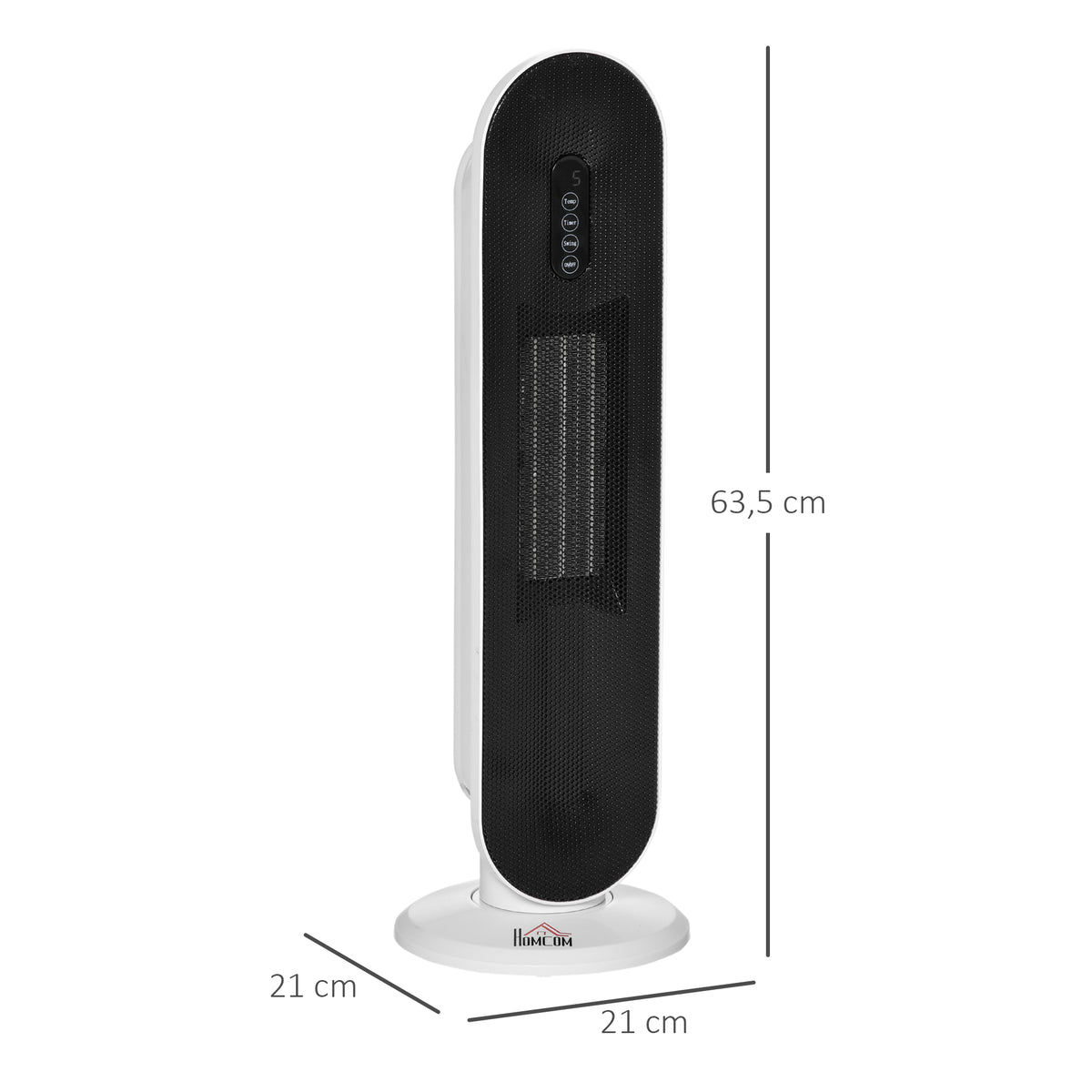 Chauffage soufflant oscillant 1200/2000 W - mini radiateur céramique PTC - télécommande incluse - chauffage d'appoint-2