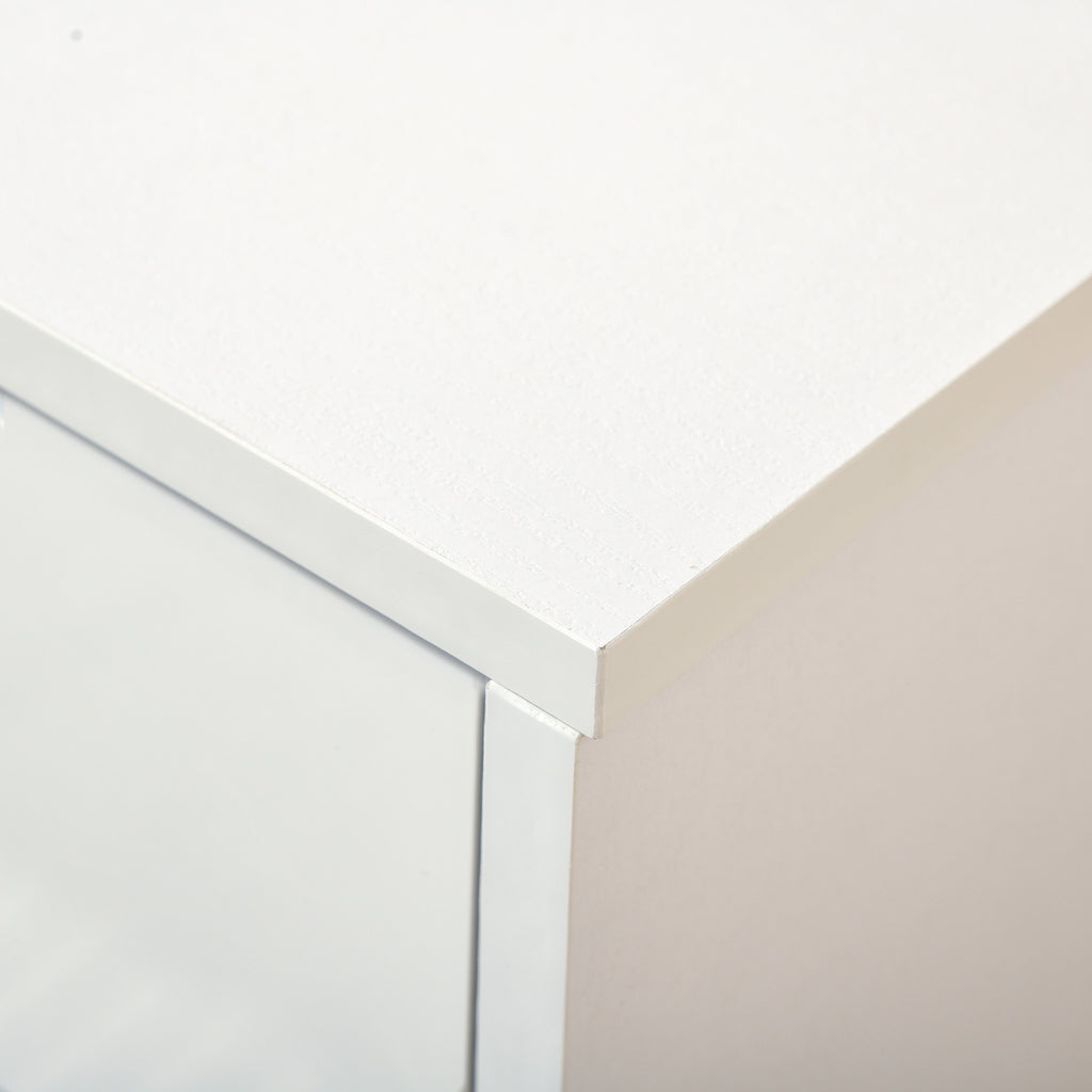 Meuble à Chaussures - 3 Portes abattantes et tiroir Coulissant - dim. 62L x 24l x 135H cm Blanc-7