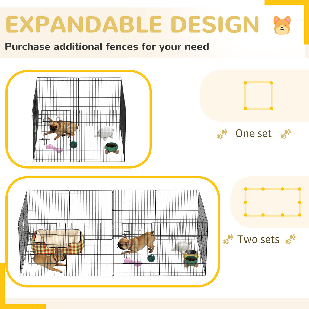 Parc enclos modulable pour chiens lapins rongeurs clôture pour petits animaux intérieur et extérieur 61 x 76 cm noir-7