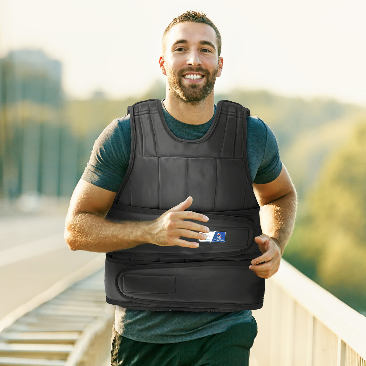 Gilet lesté réglable - veste lestée 20 Kg max. poids amovibles entraînement musculation exercice-7