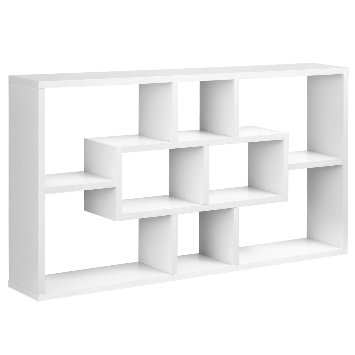 Étagère murale bibliothèque 8 cubes, meuble de rangement, design moderne, 85 x 14,5 x 47,5 cm, blanc-7