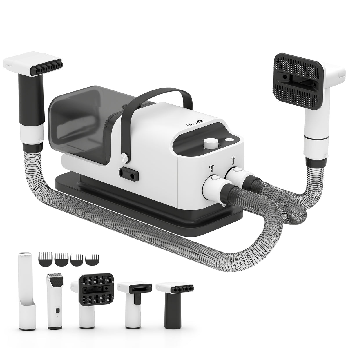 Aspirateur poil de chien et séchoir 5-en-1 kit toilettage chien professionnel 12kPa  50dB 37,6x17,5x18,5cm blanc-0