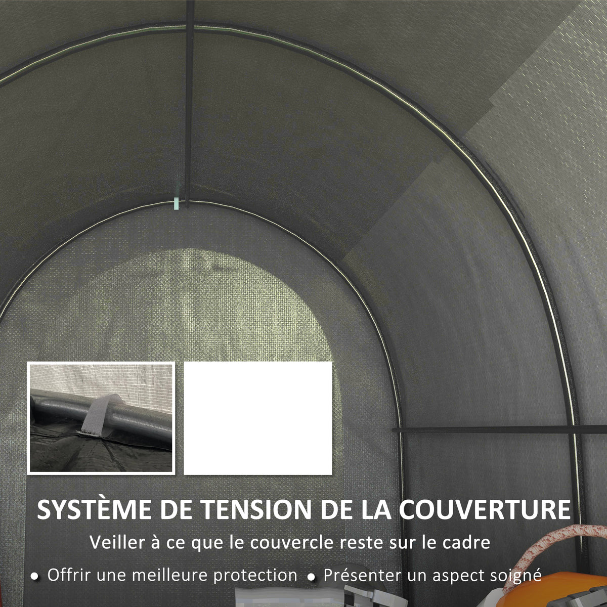 Abri de jardin tente de rangement extérieur abri de vélo garage pour vélo bâche en PE cadre en métal galvanisé gris-6