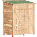 Abri de jardin en bois armoire de jardin en bois avec table, toit en asphalte, 140 x 75 x 157 cm, effet bois naturel-0