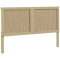 Tête de Lit en Bois à Effet Rotin, Design Bohème, pour Chambre à Coucher, 140 x 4 x 87 cm, Chêne-0
