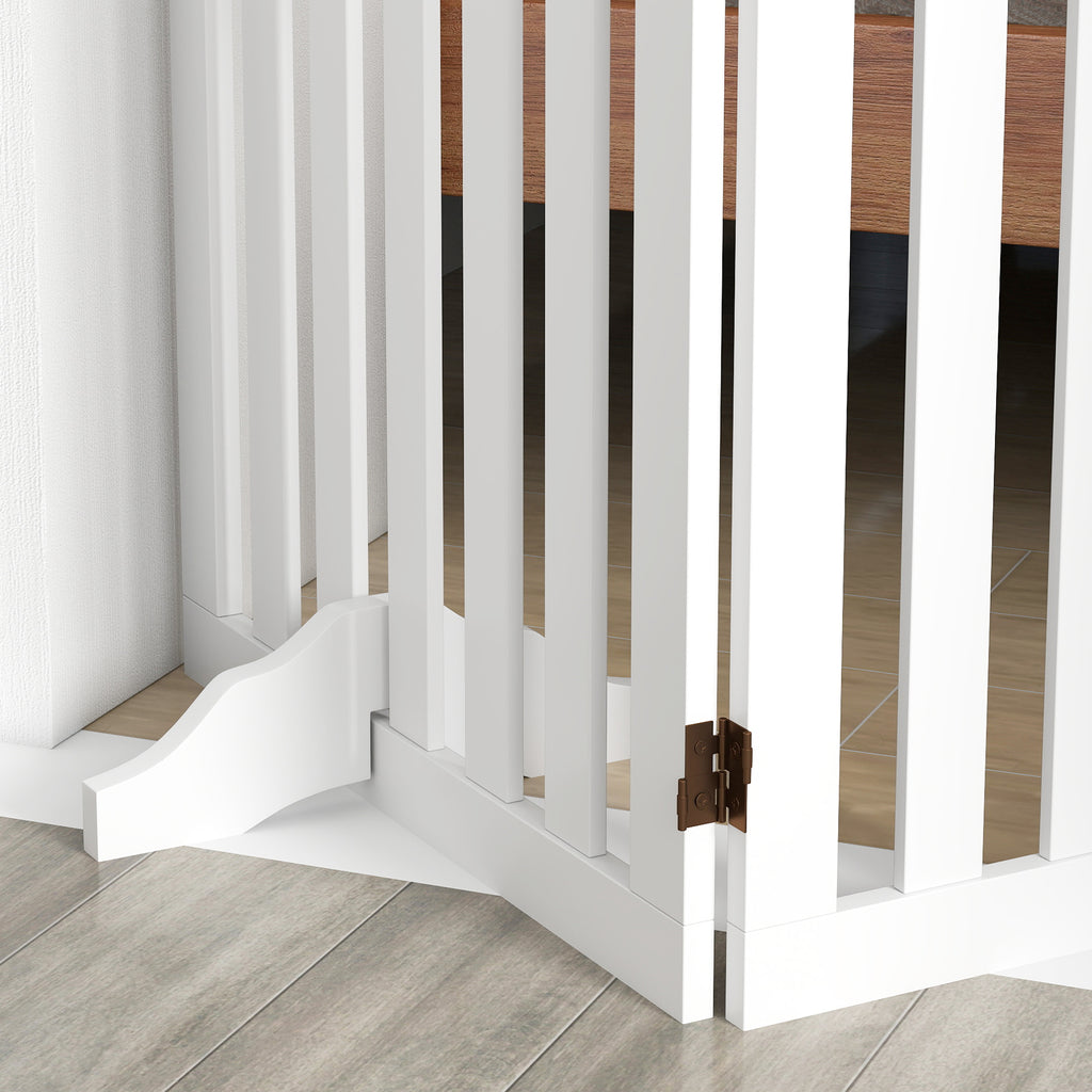 Barrière de sécurité chien barrière pliable pour chien pieds de support pointes antidérapantes 155 x 30 x 61 cm blanc-8
