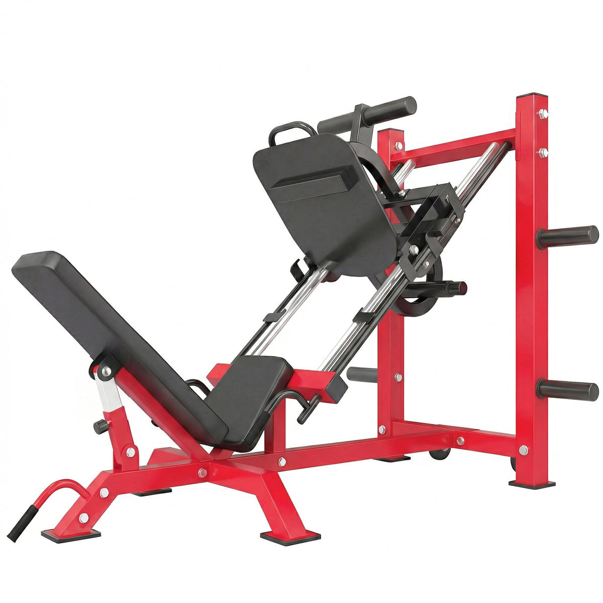 Presse à Cuisses Professionnelle Machine Musculation Jambes et Hack Squat 455kg Appareil Réglable 185x120x140cm Rouge-0
