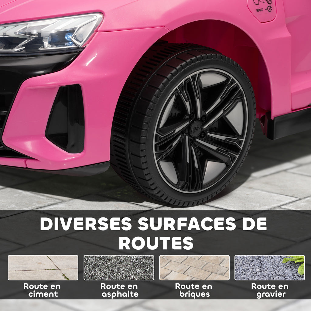 Voiture véhicule électrique enfant 12 V - télécommande parentale - effets sonores, lumineux - Audi RS E-tron GT rose-7