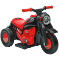 Moto électrique enfants 2-5 ans, 3 roues, 6 V, 3 km/h, avec fonction de bulles, effets lumineux et sonores, rouge-0