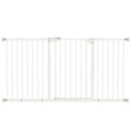 Barrière de sécurité animaux porte fermeture automatique système de double verrouillage sans perçage 3 extensions blanc-0