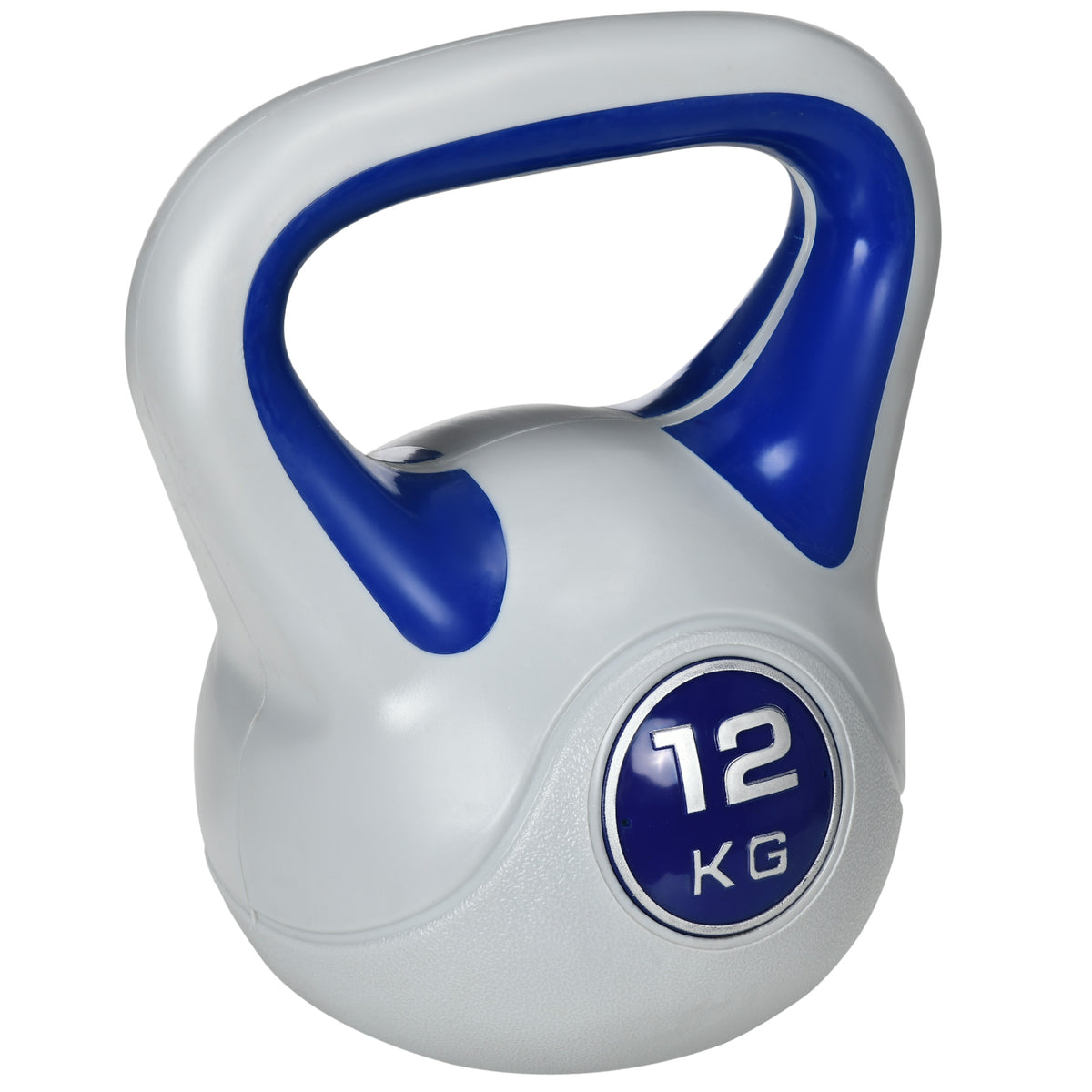 Kettlebell 12 kg, haltère avec poignée ergonomique, haltère à boule, musculation, entraînement, 26 x 17 x 29 cm, bleu-0
