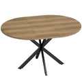 Table à manger extensible ovale pour 4 à 6 personnes, table de cuisine avec rallonge 100-135 cm, effet bois marron-0
