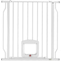 Barrière de sécurité chien extensible 75-85 cm, barrière d'escalier double verrouillage, hauteur 76 cm, blanc-0