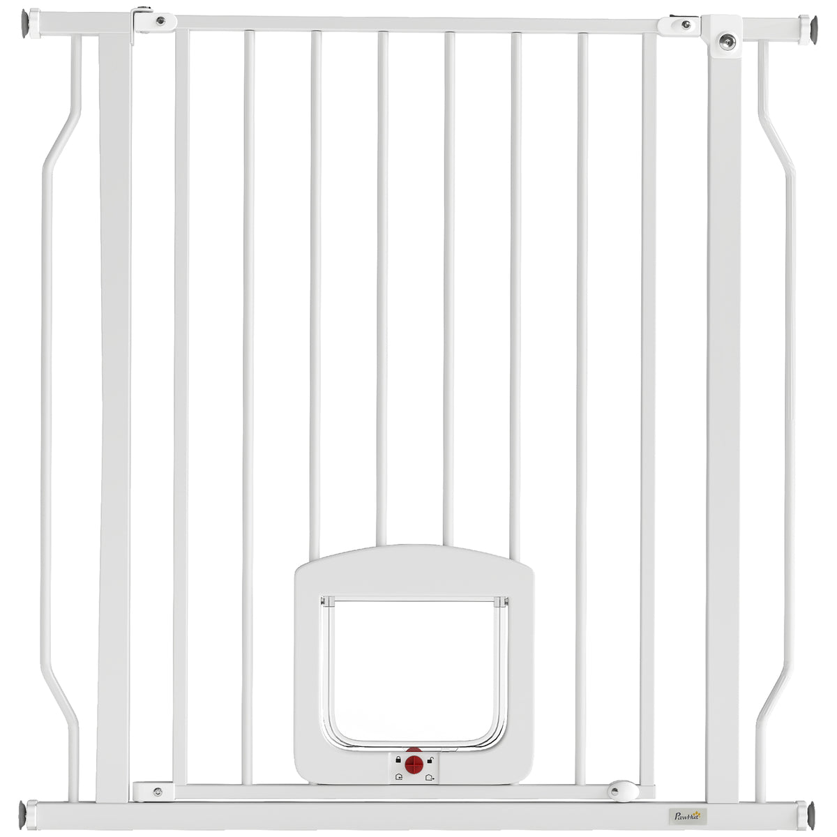 Barrière de sécurité chien extensible 75-85 cm, barrière d'escalier double verrouillage, hauteur 76 cm, blanc-0