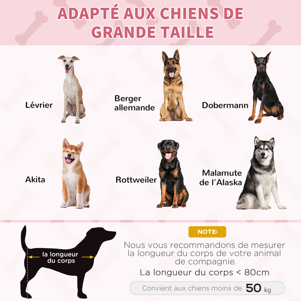 Lit sur pieds XXL pour chien chat lit de camp animal 122L x 92l x 23H cm rouge-6