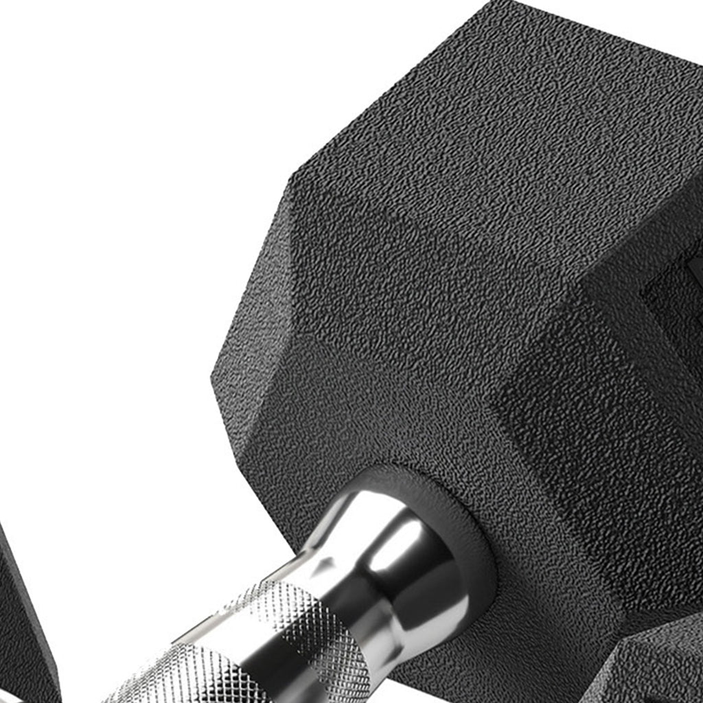 Ensemble d'haltères courtes, lot de 2 haltères hexagonaux recouverts de caoutchouc, acier noir-8