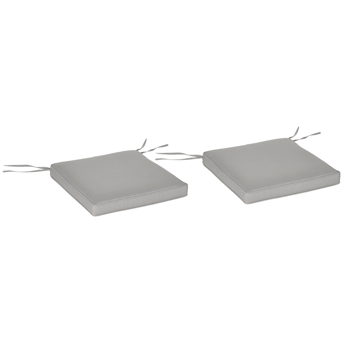 Lot de 2 Coussins de Chaise Fauteuil de Jardin Coussins d'assise déhoussables Rembourrage 5 cm Polyester Gris clair-0