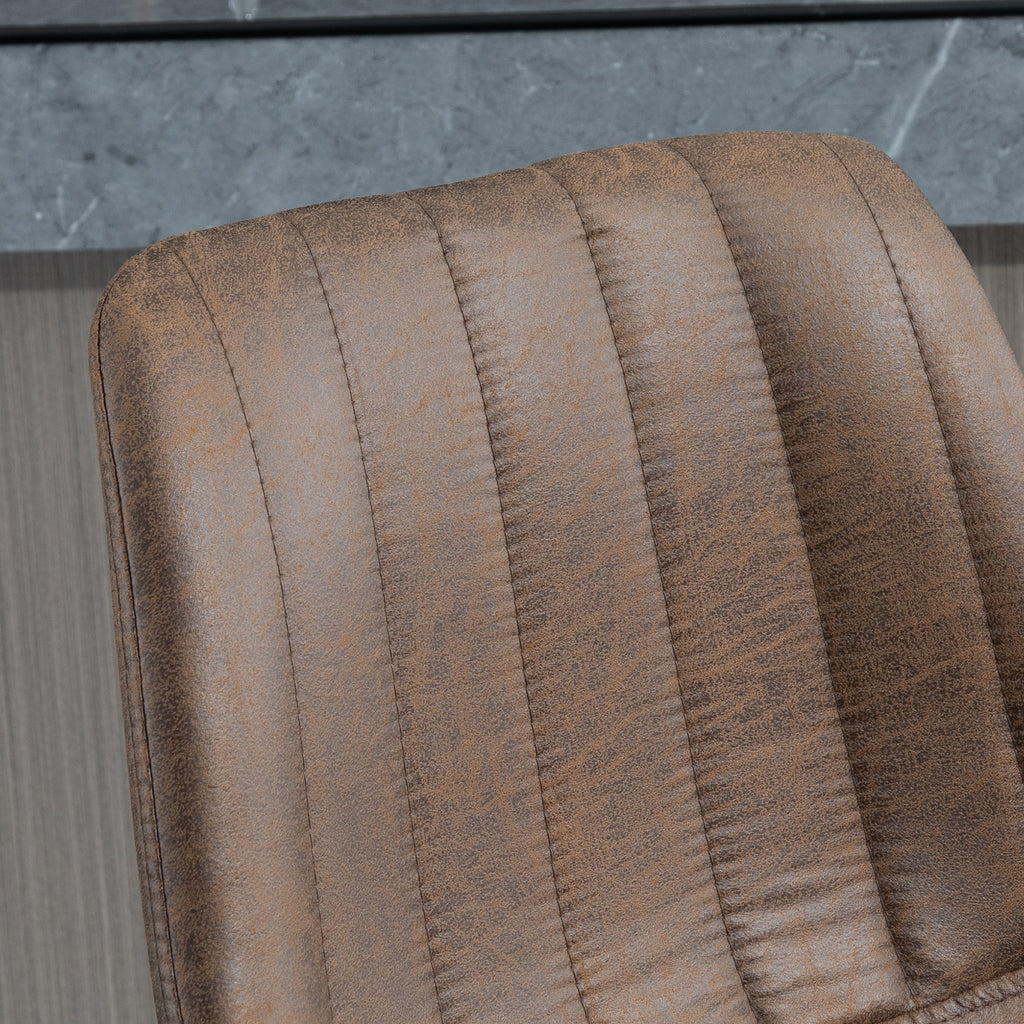 Lot de 2 tabourets de bar style vintage hauteur réglable pivotant avec repose-pied marron-8