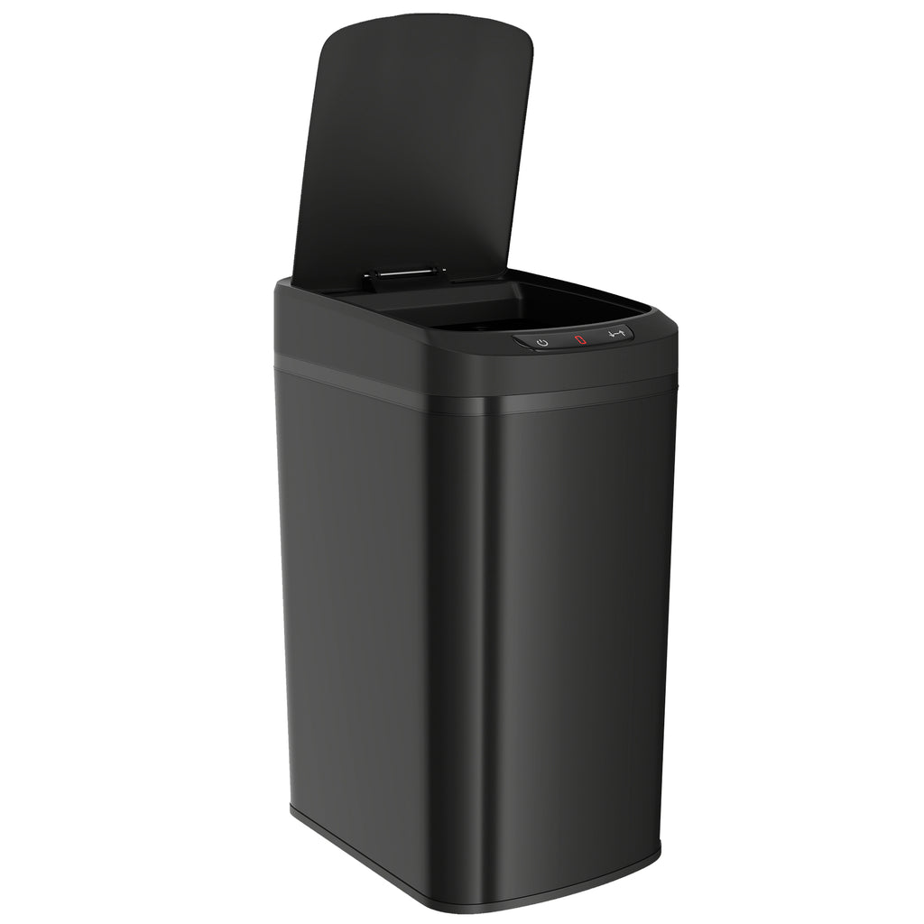 Poubelle de Cuisine Automatique 12 L en Acier Inoxydable, Poubelle à Capteur avec Couvercle, 28 x 22 x 41 cm, Noir-0