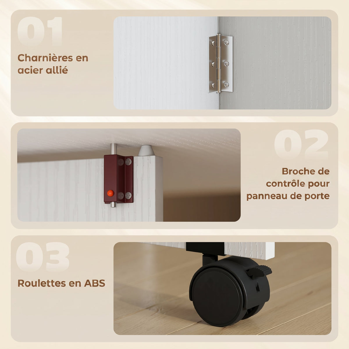 Table à Manger Pliante, Table de Cuisine Extensible pour 2 à 4 Personnes, 2 Abattants, 120 x 72 x 75 cm, Blanc-5