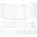 Barrière de sécurité en métal parc enclos pliable et modulable pour chien et enfant 6 panneaux 61 x 75 cm blanc-0