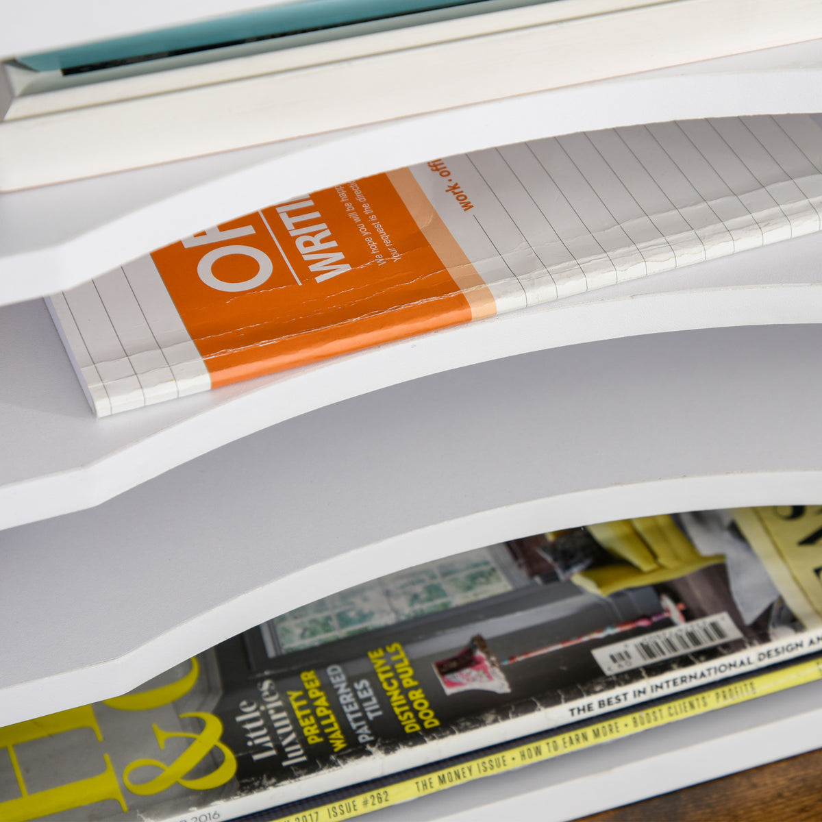 Organiseur bureau bois blanc avec 4 couches fournitures support d'imprimante dim. 35,5L x 25l x 28,6H cm-9