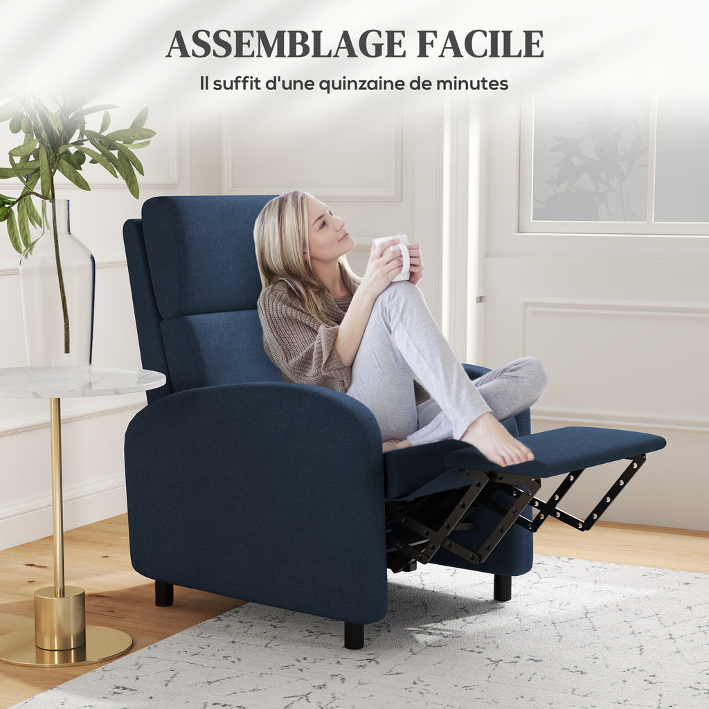Fauteuil relax fauteuil inclinable salon fauteuil de relaxation - dossier réglable jusqu'à 160° repose-pieds intégré-6