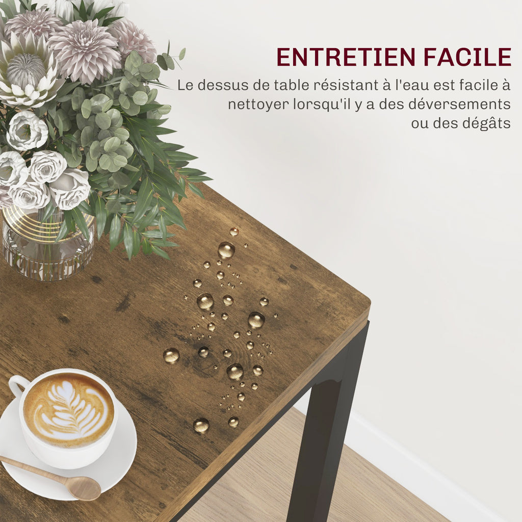 Ensemble table à manger avec 2 chaises encastrables, pour cuisine salon maison, rustique-5