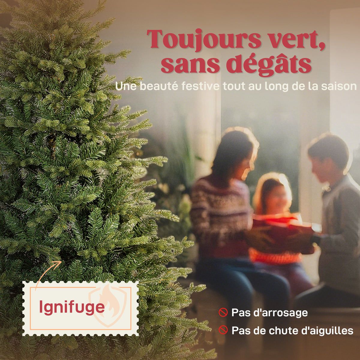 Sapin de Noël artificiel 180 cm, arbre de Noël réaliste avec 1660 pointes de branche articulée, support en métal, vert-3