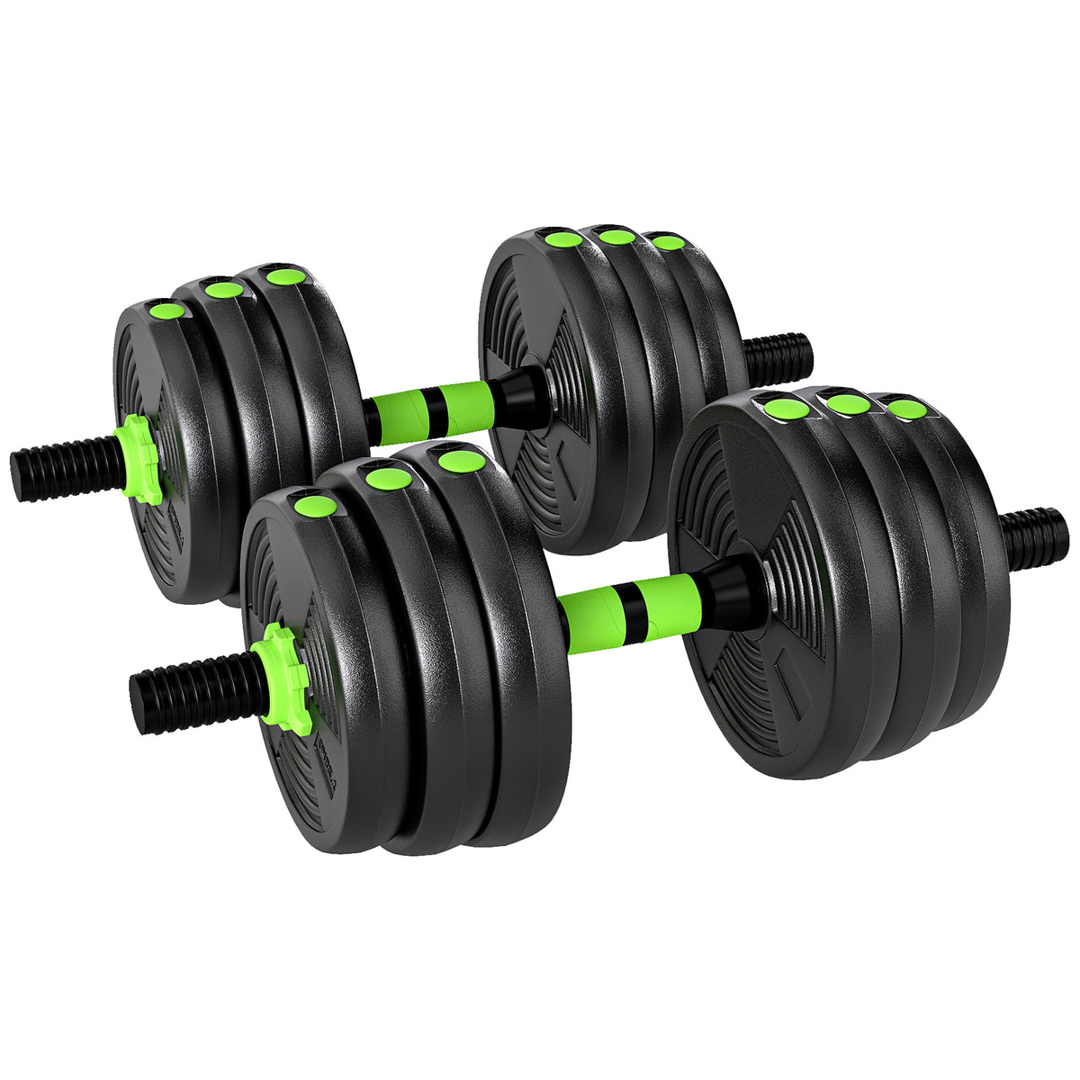 Kit haltères musculation haltères réglables 20 kg 3 en 1, ensemble de poids réglable avec barre d'extension noir-0