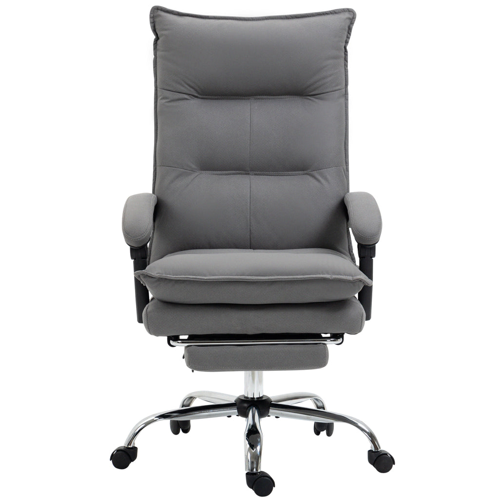 Fauteuil de bureau massant et chauffant, chaise de bureau, hauteur réglable, dossier inclinable, 66x74x121,5cm gris-0