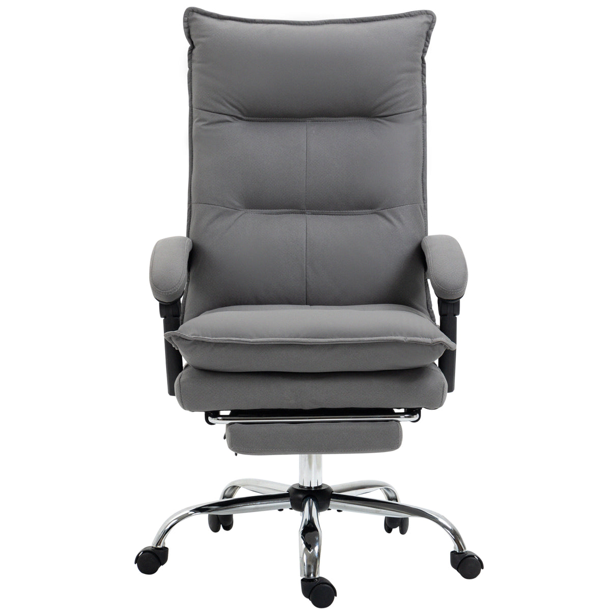 Fauteuil de bureau massant et chauffant, chaise de bureau, hauteur réglable, dossier inclinable, 66x74x121,5cm gris-0