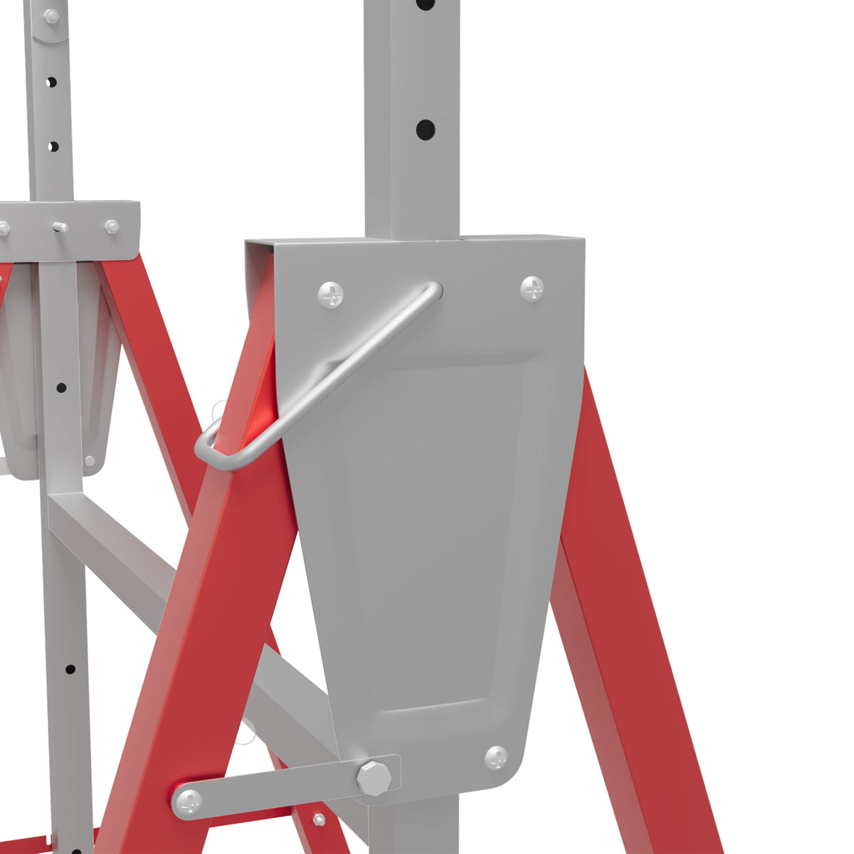 Lot de 2 tréteaux pliables télescopiques hauteur réglable 80-130 cm rouge-6