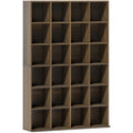 Meuble de rangement multimédia 456 CD/ 336 DVD - bibliothèque en bois avec étagères réglables, 89 x 130,5 cm, marron-0