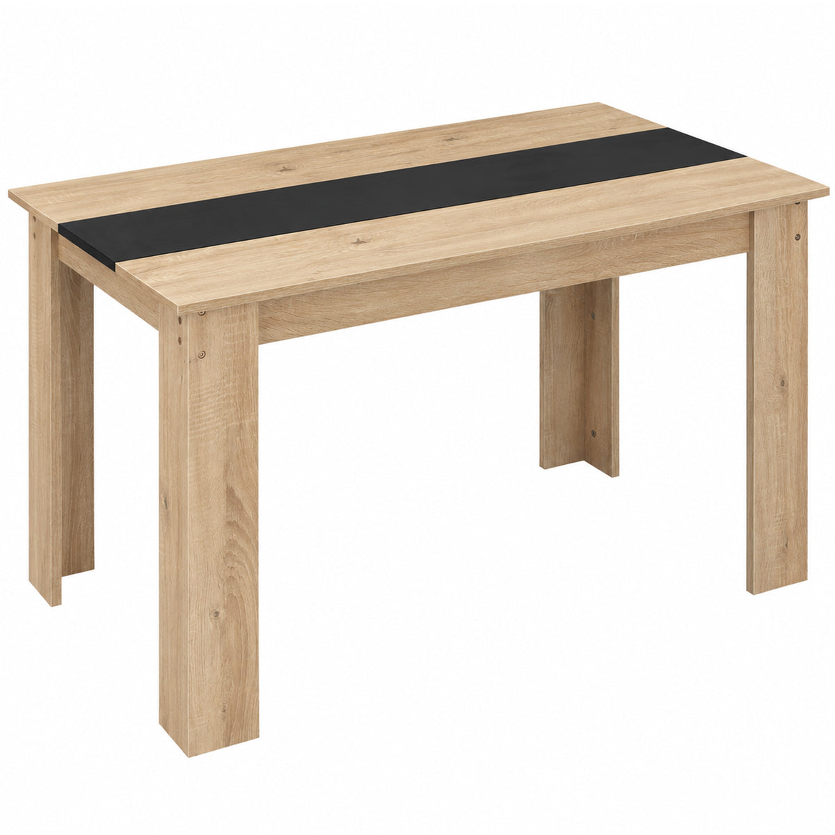 Table à manger table de cuisine design moderne avec grand plateau 2-4 personnes en bois dim. 120L x 69l x 75H cm-0
