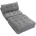 Fauteuil Convertible 1 Place 95 x 220 cm avec 2 Oreillers, Siège Épais, Fauteuil-Lit Chauffeuse 3 en 1, Gris Clair-0