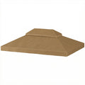 Toile de rechange pour pavillon toile de tonnelle 4 x 3 m, double toit avec trous de drainage, polyester 370 g/m², beige-0