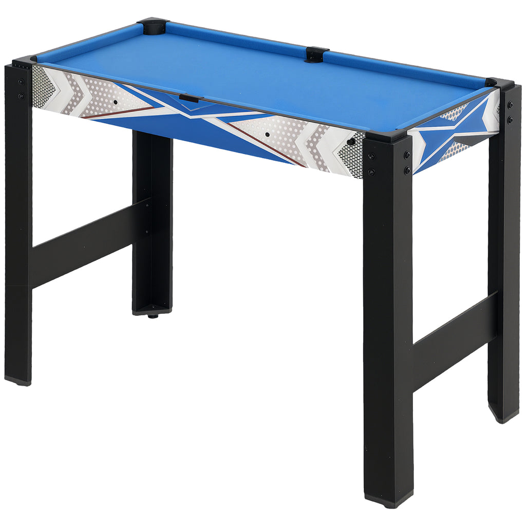 Mini Table de jeux multifonctions 5 en 1, Billard, ping-pong, jeu de palets, mini basket, tir à l'arc, bleu-0