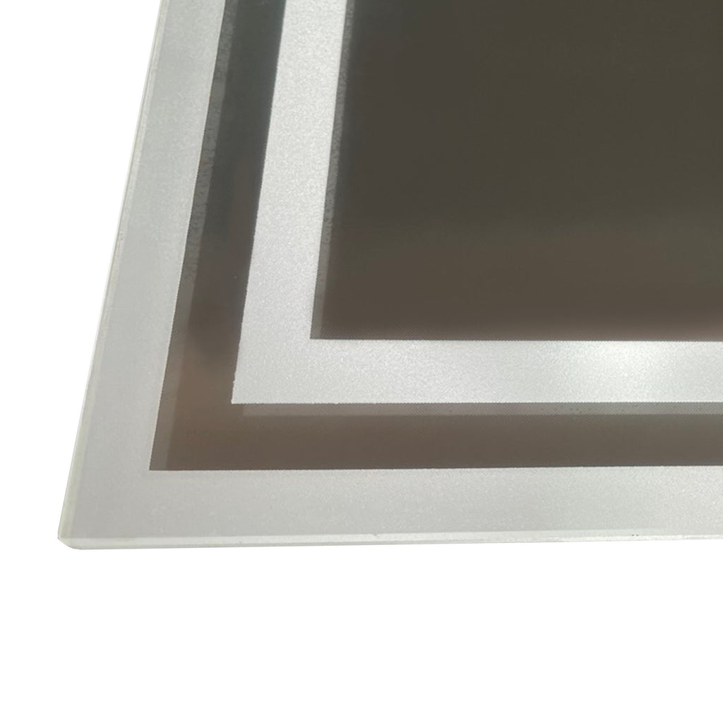 Miroir de salle de bain rectangulaire mural lumineux LED horizontal ou vertical, 100 x 60 cm-8