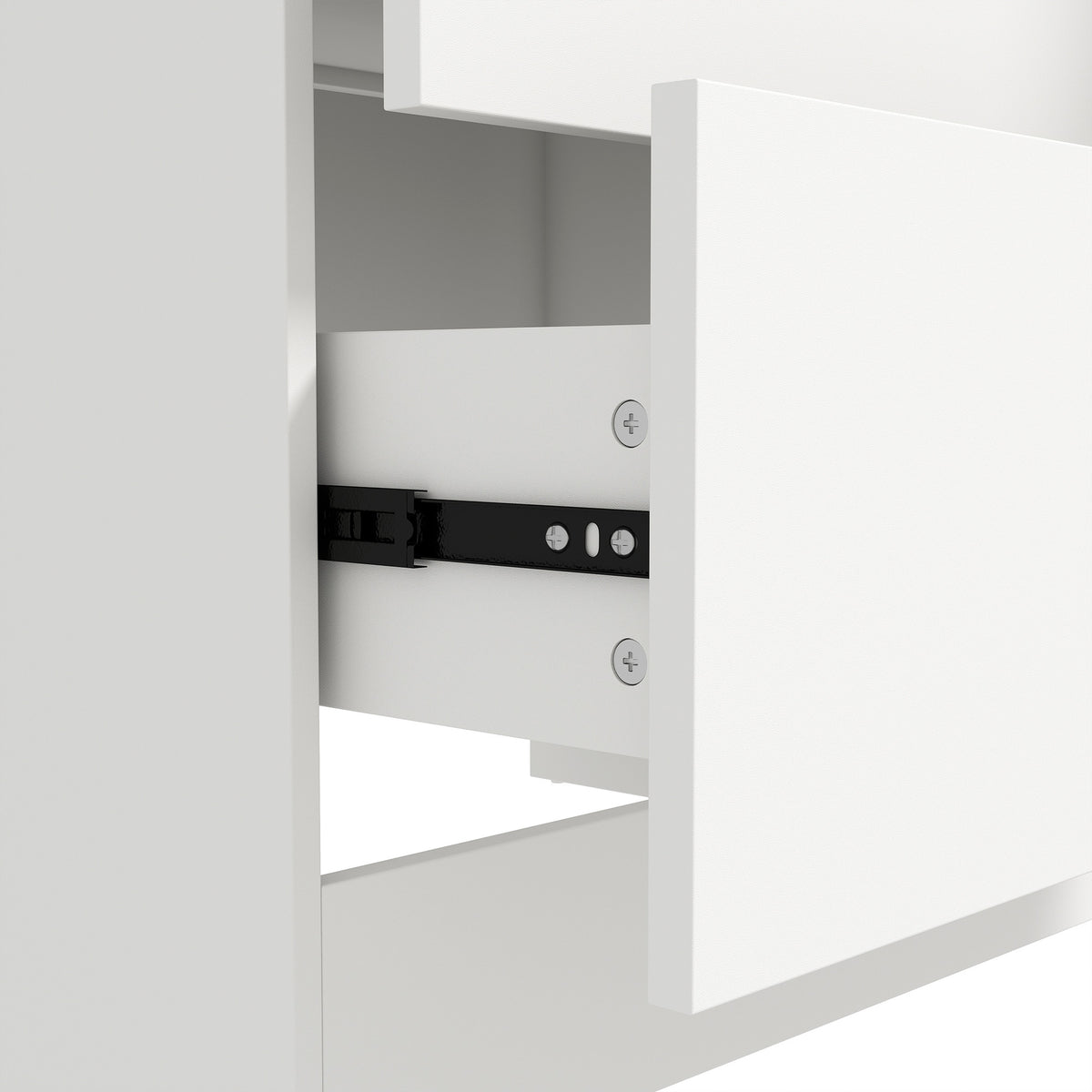 Armoire Chambre Penderie avec 2 Tiroirs, 2 Portes à Fermeture Douce et Barre de Suspension, 60 x 47 x 180 cm, Blanc-9
